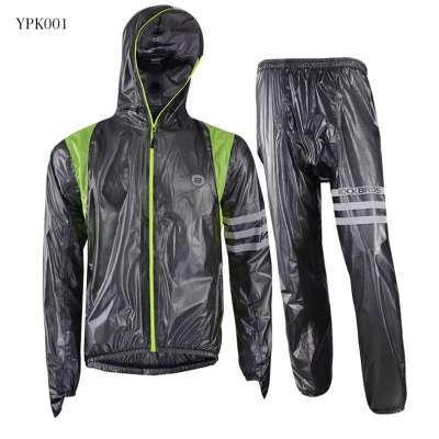 Reflective Rainsuit Black Cycling Clothing Windproof Waterproof Rain Jacket Running Cycling adult foldable Raincoat