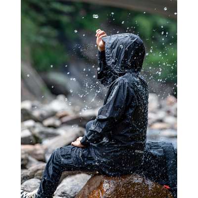 Reflective Rainsuit Black Cycling Clothing Windproof Waterproof Rain Jacket Running Cycling adult foldable Raincoat